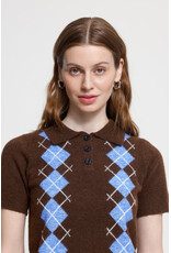ICHI ICHI - Dasila Short Sleeve Polo Neck Sweater (Chicory)