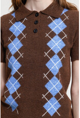 ICHI ICHI - Dasila Short Sleeve Polo Neck Sweater (Chicory)