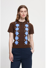 ICHI ICHI - Dasila Short Sleeve Polo Neck Sweater (Chicory)