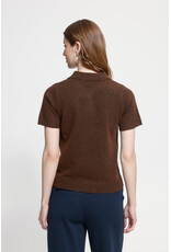 ICHI ICHI - Dasila Short Sleeve Polo Neck Sweater (Chicory)