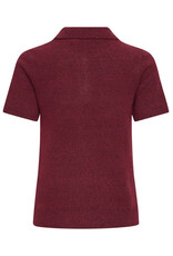ICHI ICHI - Dasila Short Sleeve Polo Neck Sweater (Rhododendron)