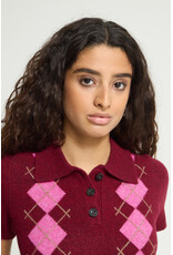 ICHI ICHI - Dasila Short Sleeve Polo Neck Sweater (Rhododendron)