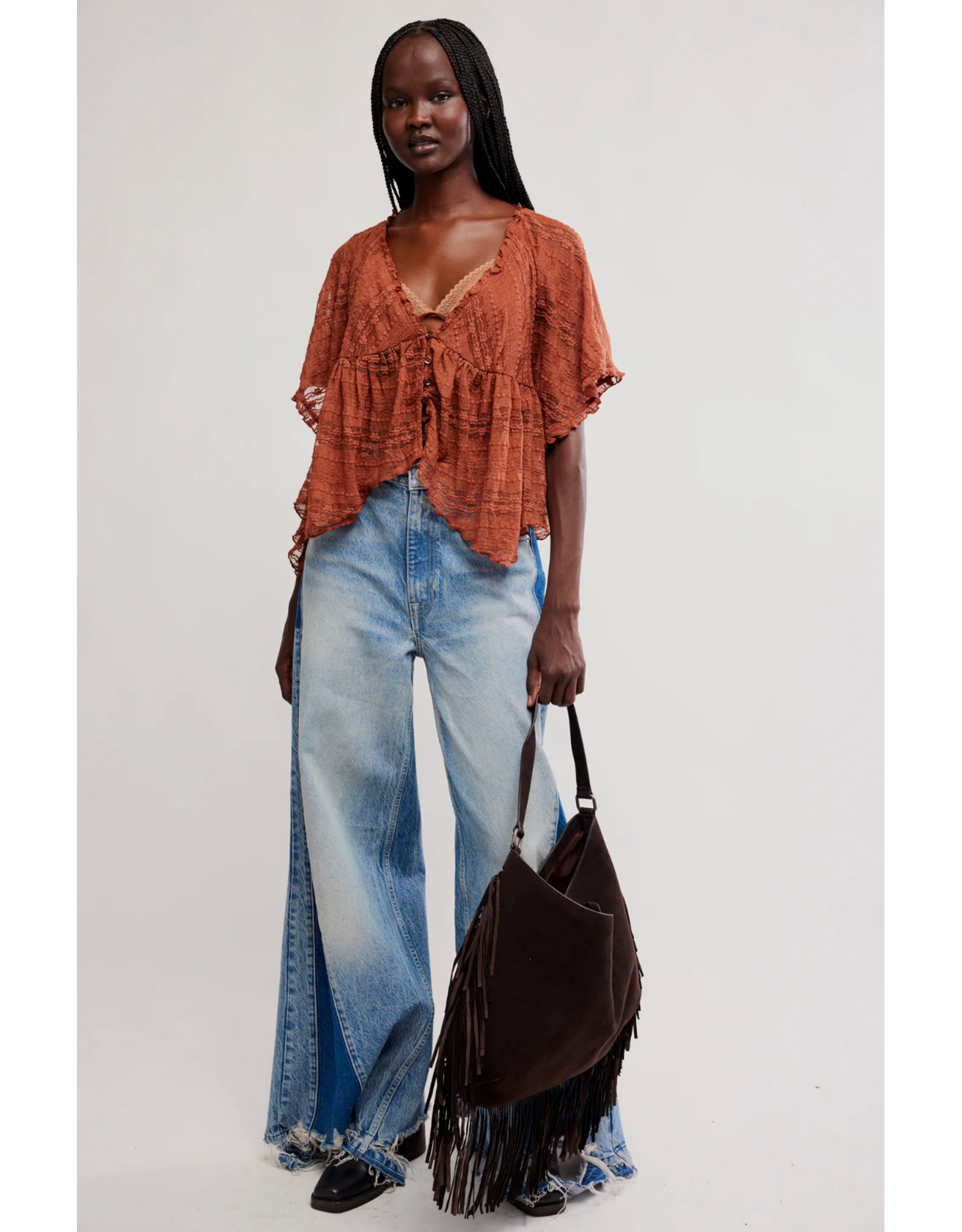 Free people Free People - In Your Dreams Lace Top (Toasted Cocoa)