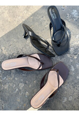 Let's See Style Lettie Kitten Heel Thong Mule (Brown)