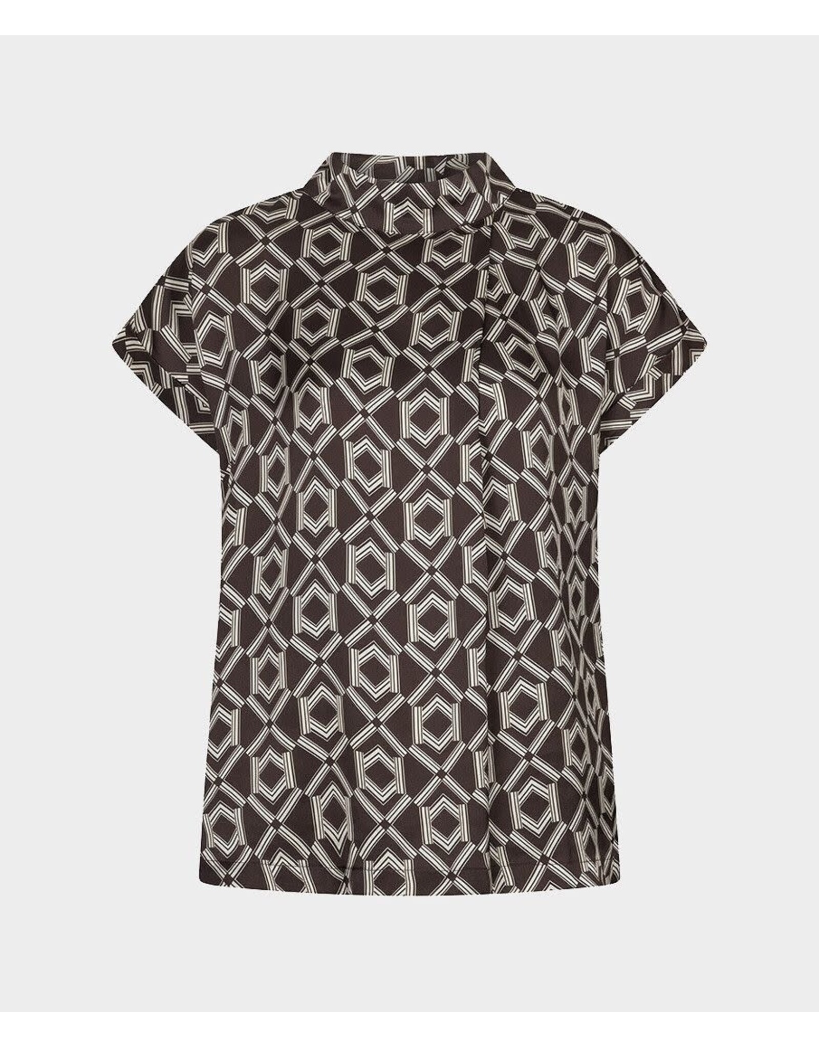 EsQualo EsQualo - Short Sleeve  Blouse (Warm Cacao)