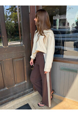 EsQualo EsQualo - Trousers with Tape Trim (Cacao Brown)