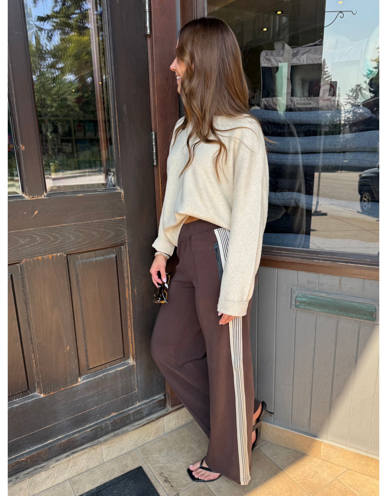 EsQualo EsQualo - Trousers with Tape Trim (Cacao Brown)