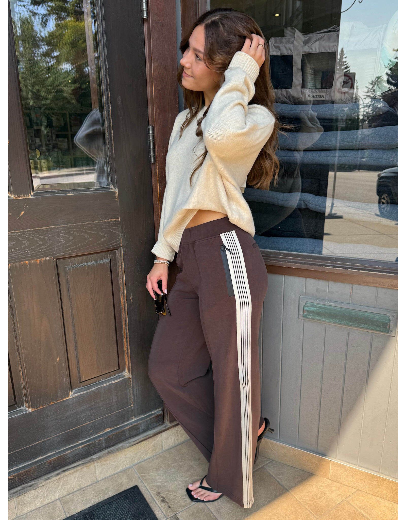 EsQualo EsQualo - Trousers with Tape Trim (Cacao Brown)