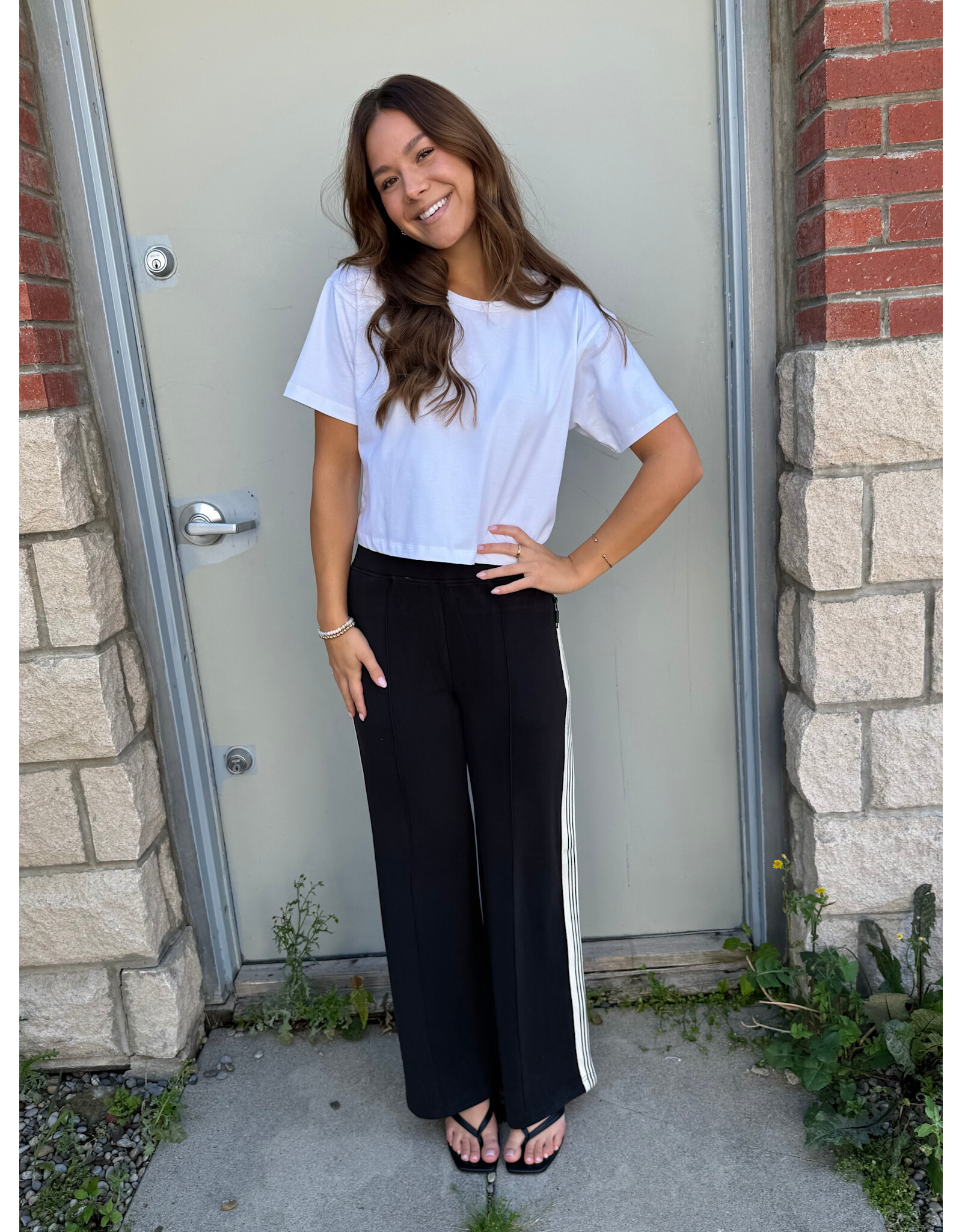EsQualo EsQualo - Trousers with Tape Trim (Black)