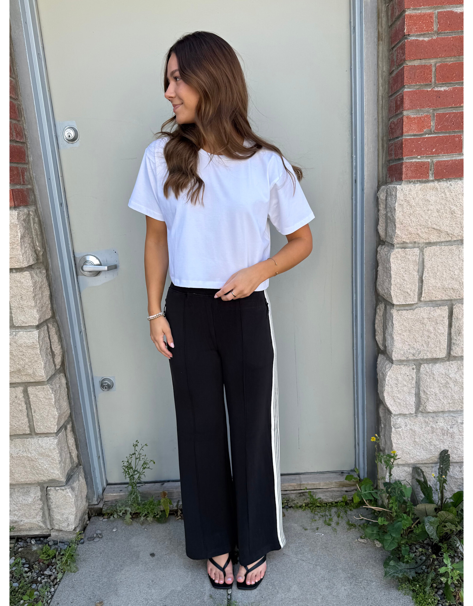 EsQualo EsQualo - Trousers with Tape Trim (Black)