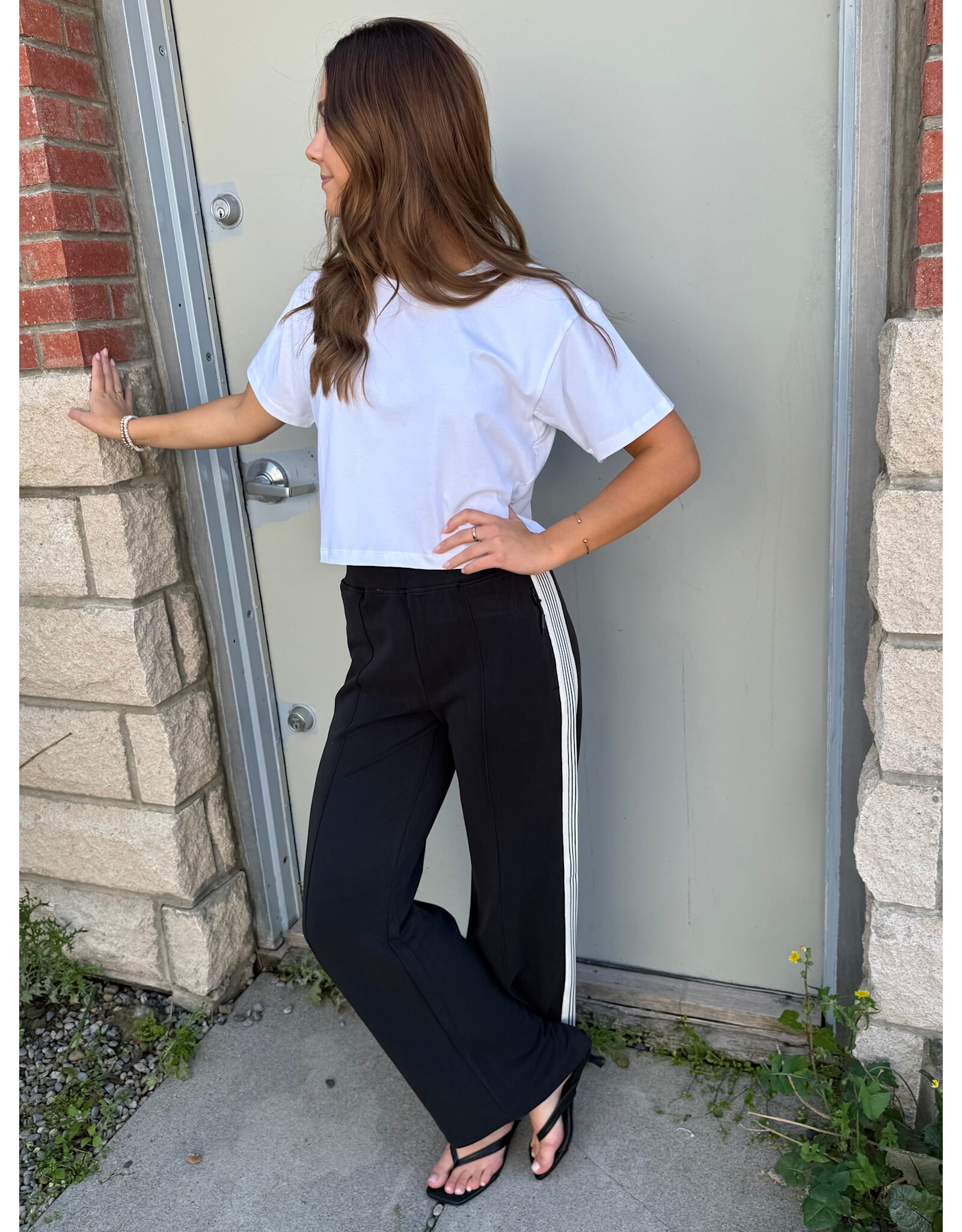 EsQualo EsQualo - Trousers with Tape Trim (Black)