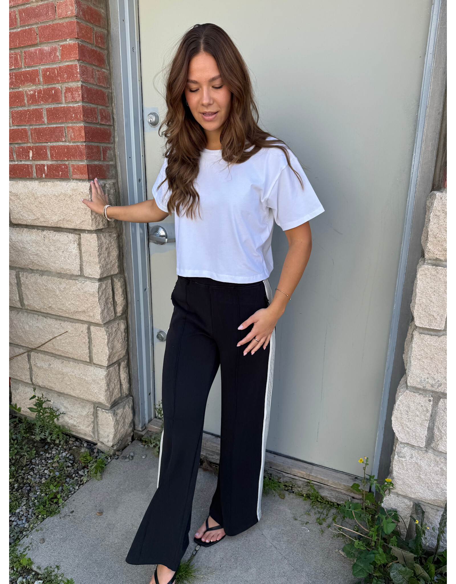 EsQualo EsQualo - Trousers with Tape Trim (Black)