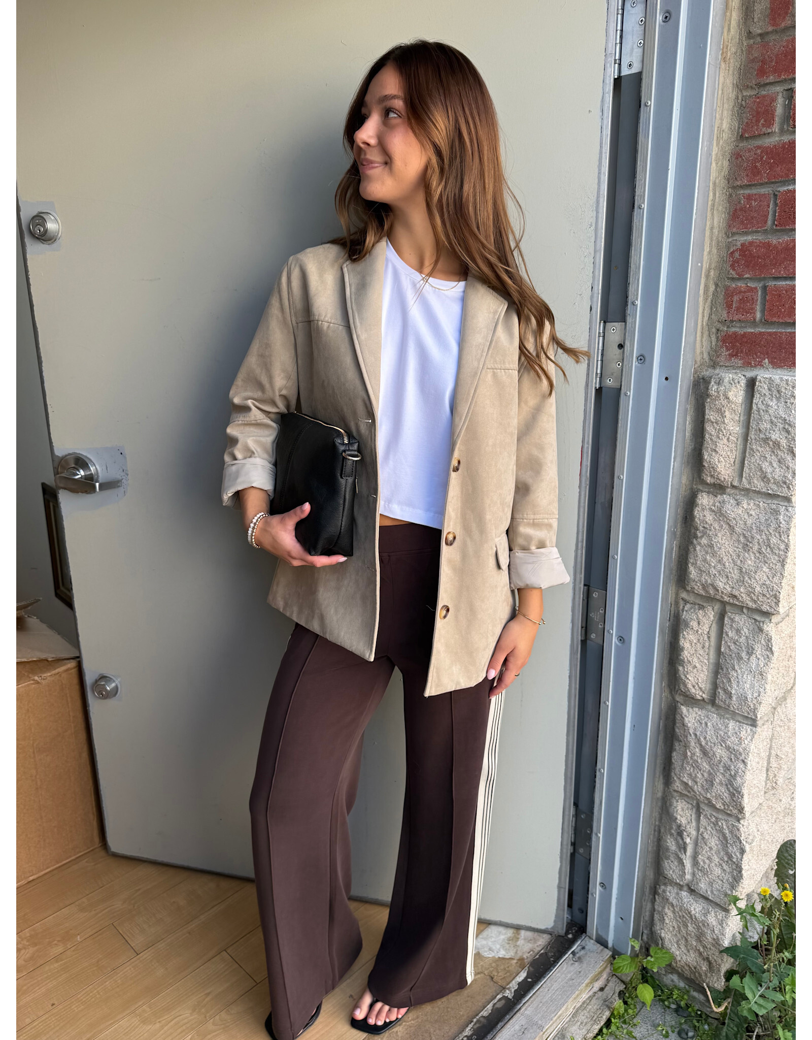EsQualo EsQualo - Trousers with Tape Trim (Cacao Brown)