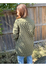 Kaffe Kaffe - Lelia Quilted Long Jacket (Olive Night)
