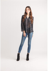 Papillon Papillon - Floral Tab Sleeve Shirt (Black)