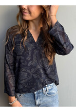 Papillon Papillon - Floral Tab Sleeve Shirt (Black)