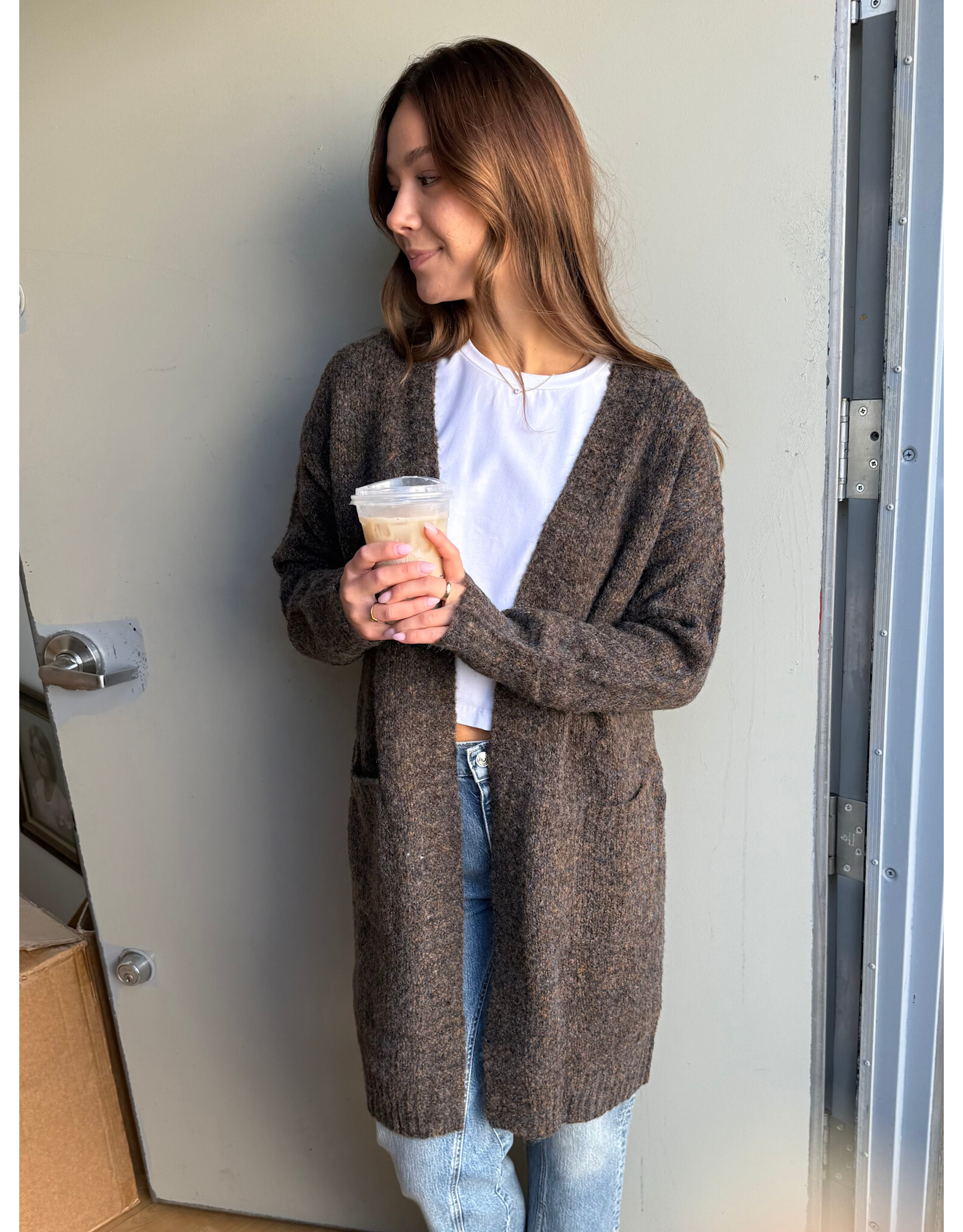 Papillon Papillon - Open Cardigan with Pockets (Brown)