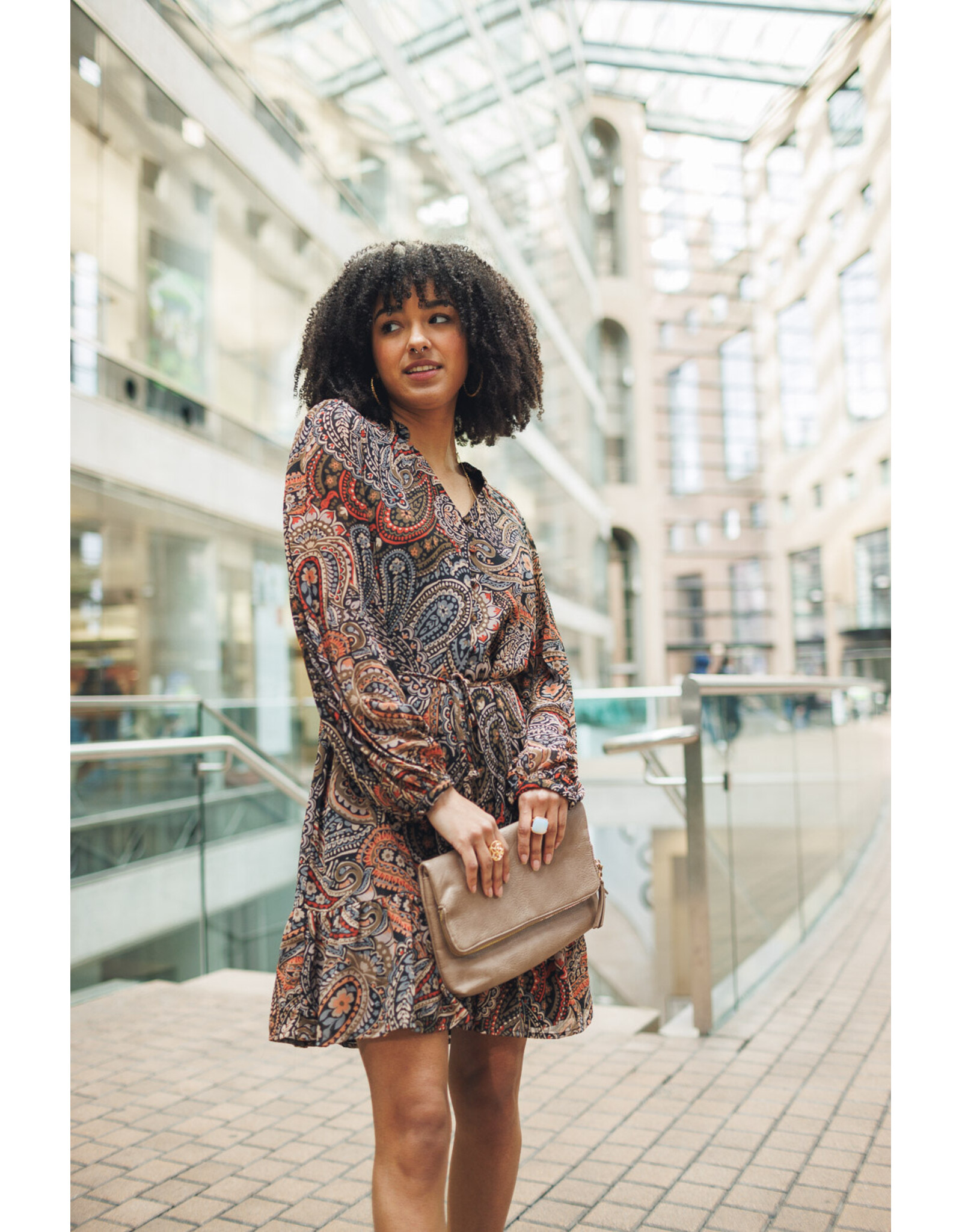 Papillon Papillon - Paisley Print Long Sleeve Dress
