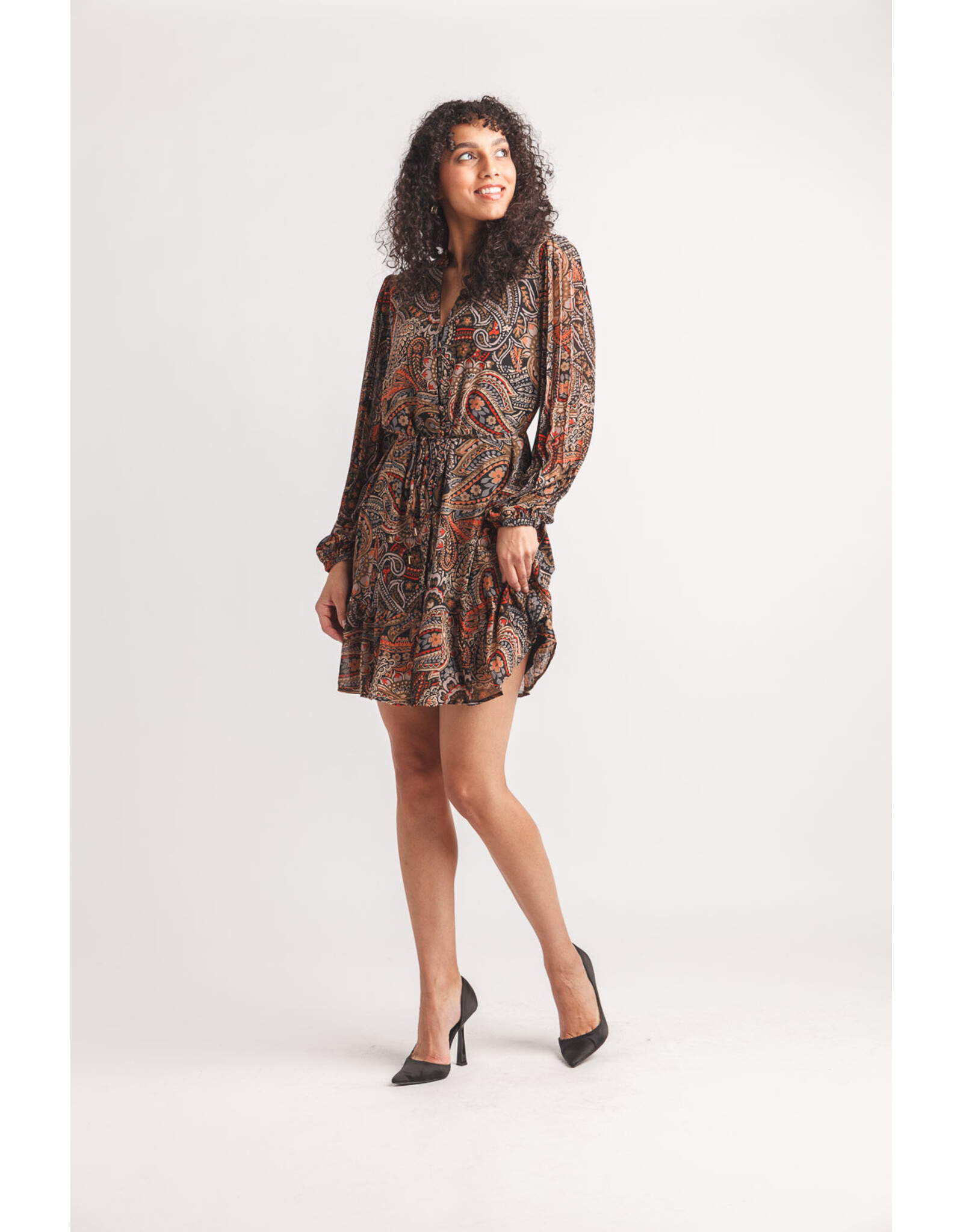 Papillon Papillon - Paisley Print Long Sleeve Dress