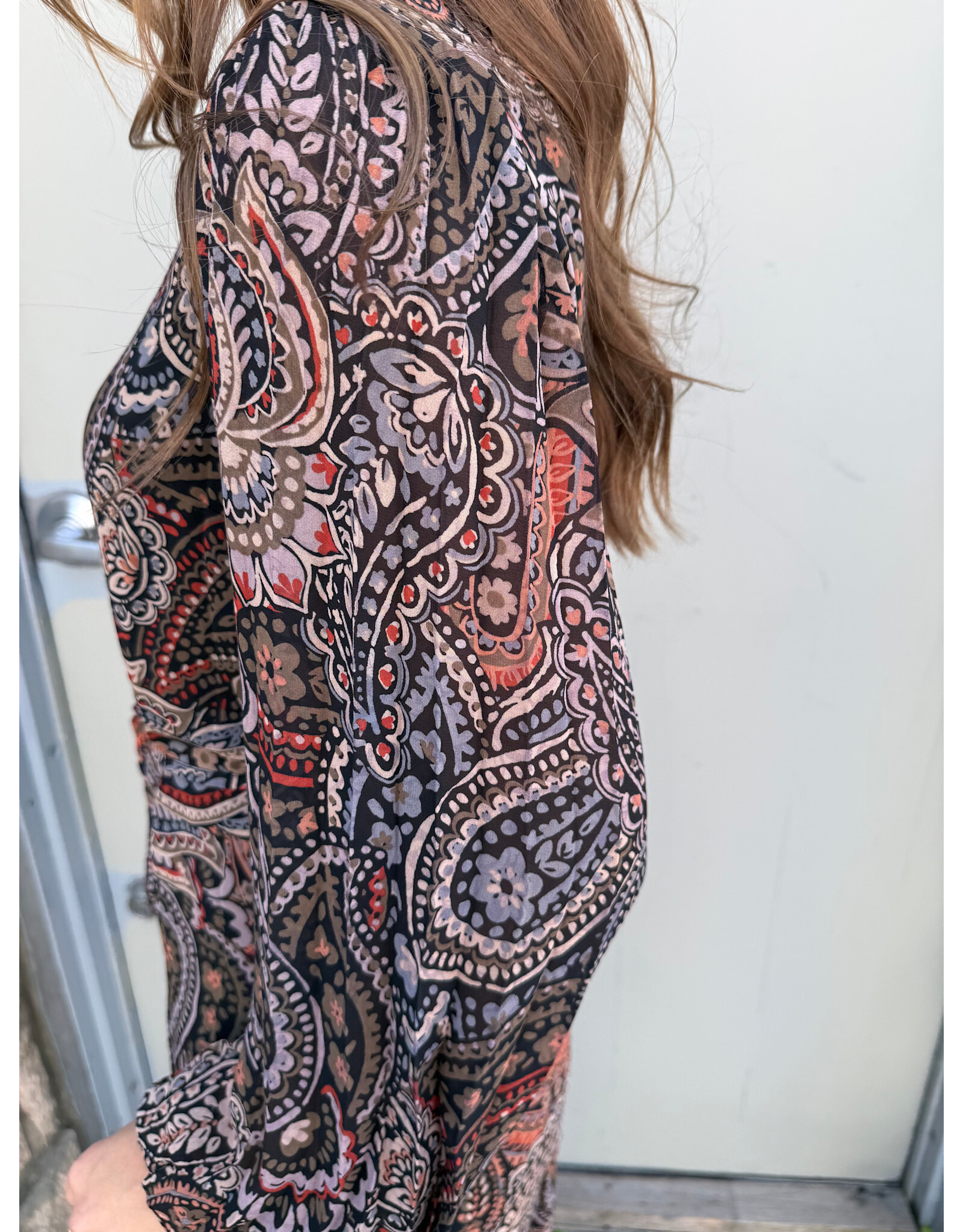 Papillon Papillon - Paisley Print Long Sleeve Dress