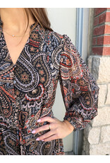 Papillon Papillon - Paisley Print Long Sleeve Dress