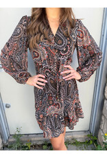 Papillon Papillon - Paisley Print Long Sleeve Dress