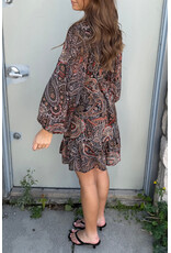 Papillon Papillon - Paisley Print Long Sleeve Dress