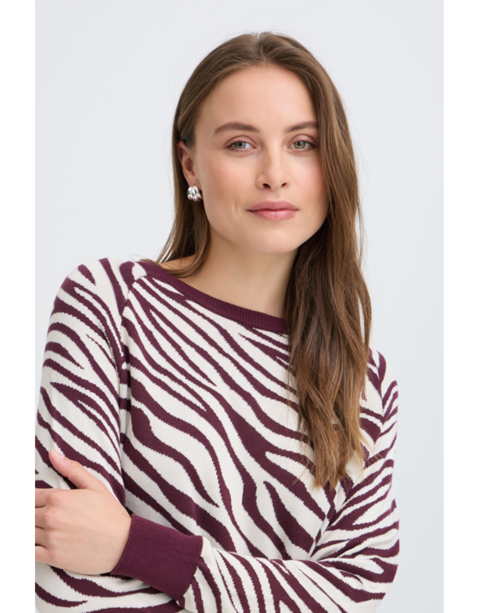 b.young b.young - Morla Crewneck Jacquard Pullover (Animal Print)