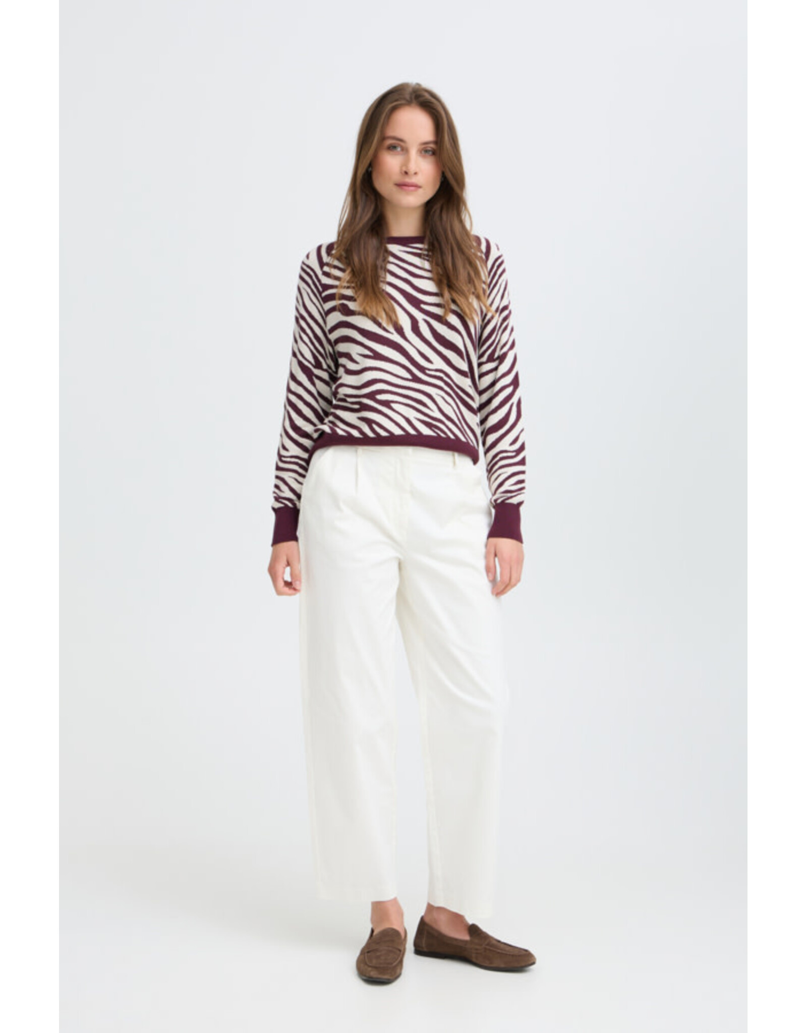 b.young b.young - Morla Crewneck Jacquard Pullover (Animal Print)