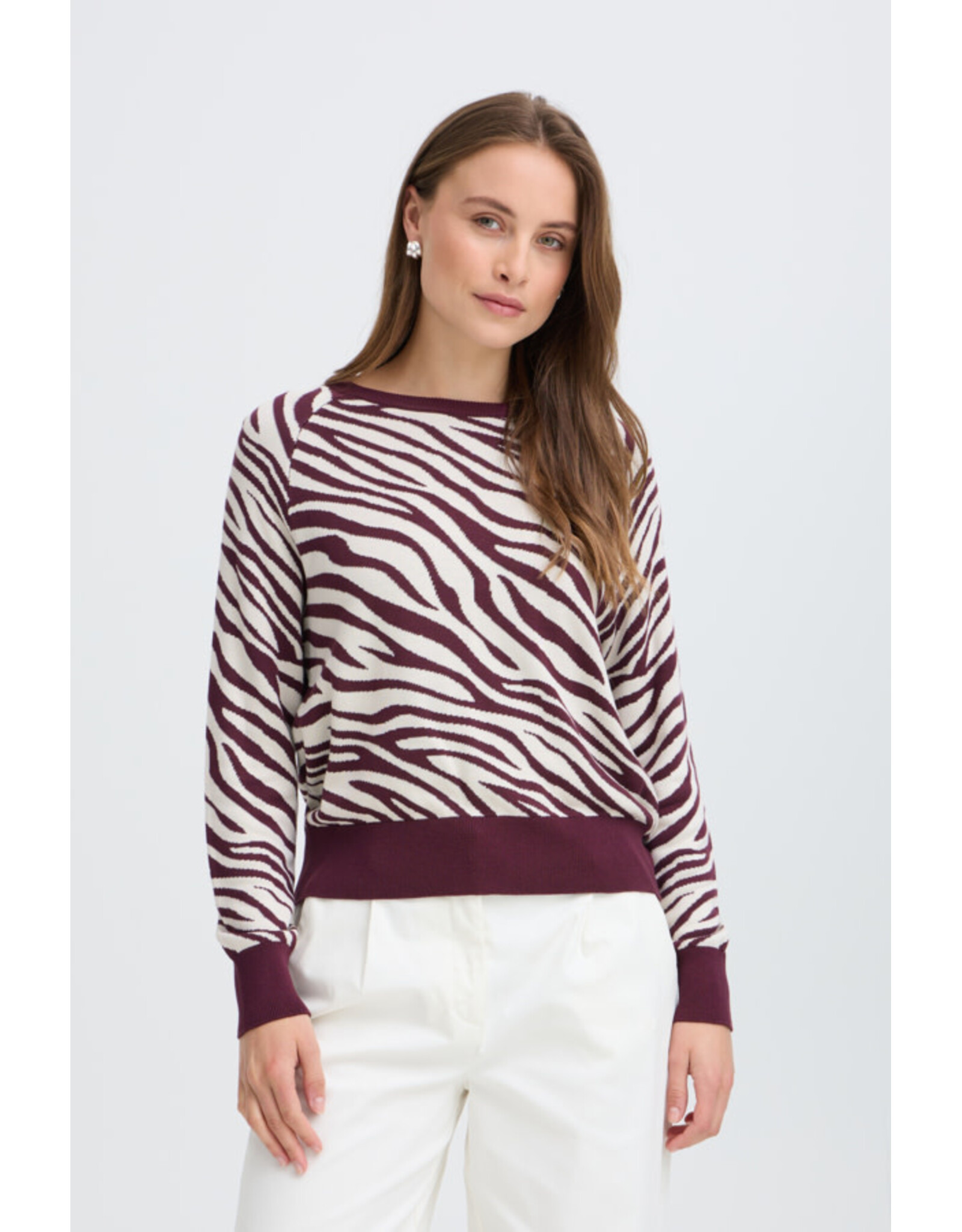 b.young b.young - Morla Crewneck Jacquard Pullover (Animal Print)