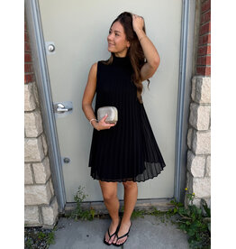 Papillon Papillon - Permanent Pleat Mock Neck Dress (Black)