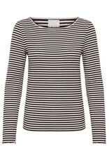 ICHI ICHI  - Cella Long Sleeve Striped Shirt (Chocolate)