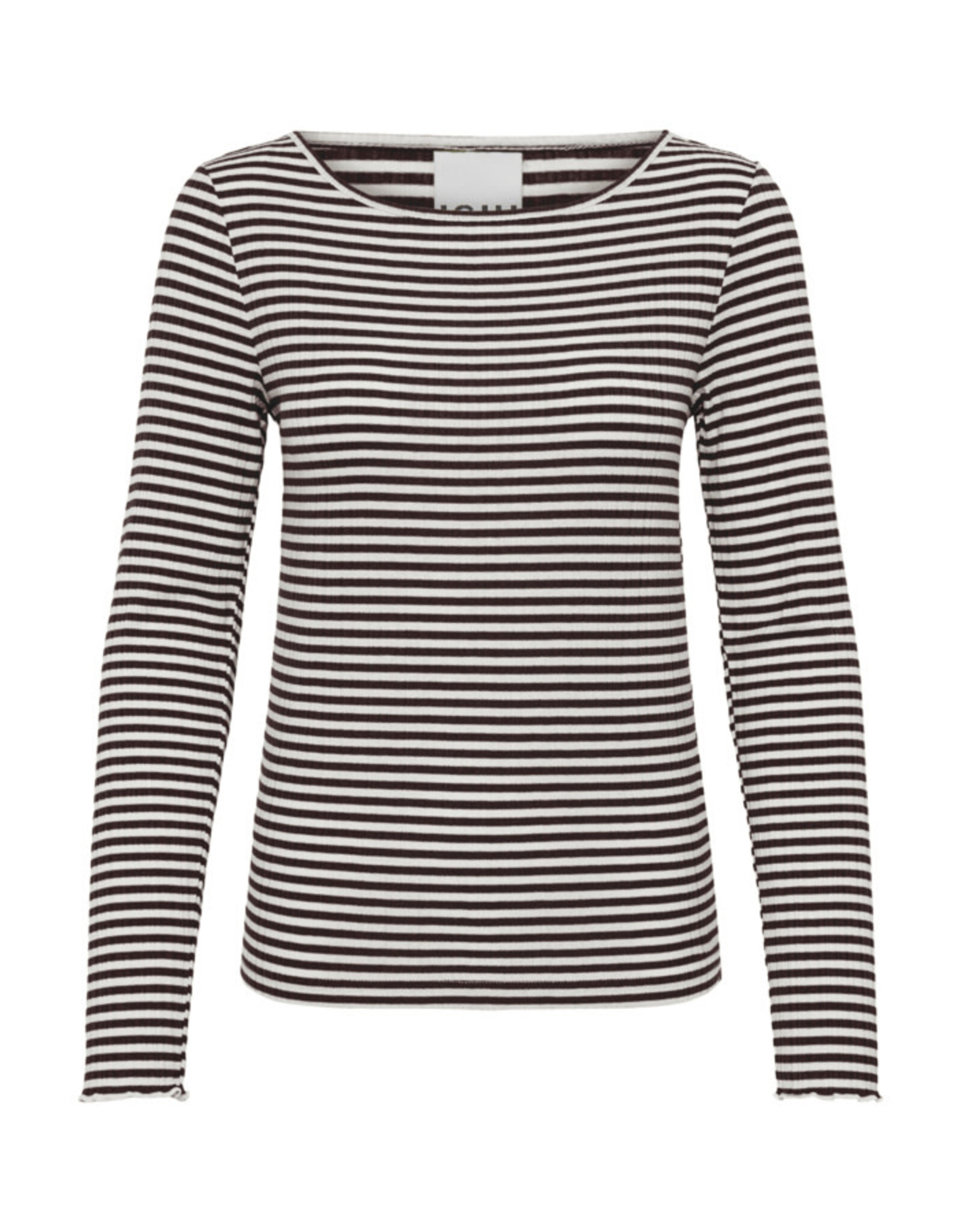 ICHI ICHI  - Cella Long Sleeve Striped Shirt (Chocolate)