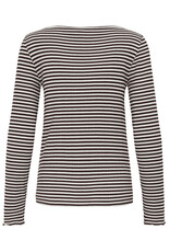 ICHI ICHI  - Cella Long Sleeve Striped Shirt (Chocolate)