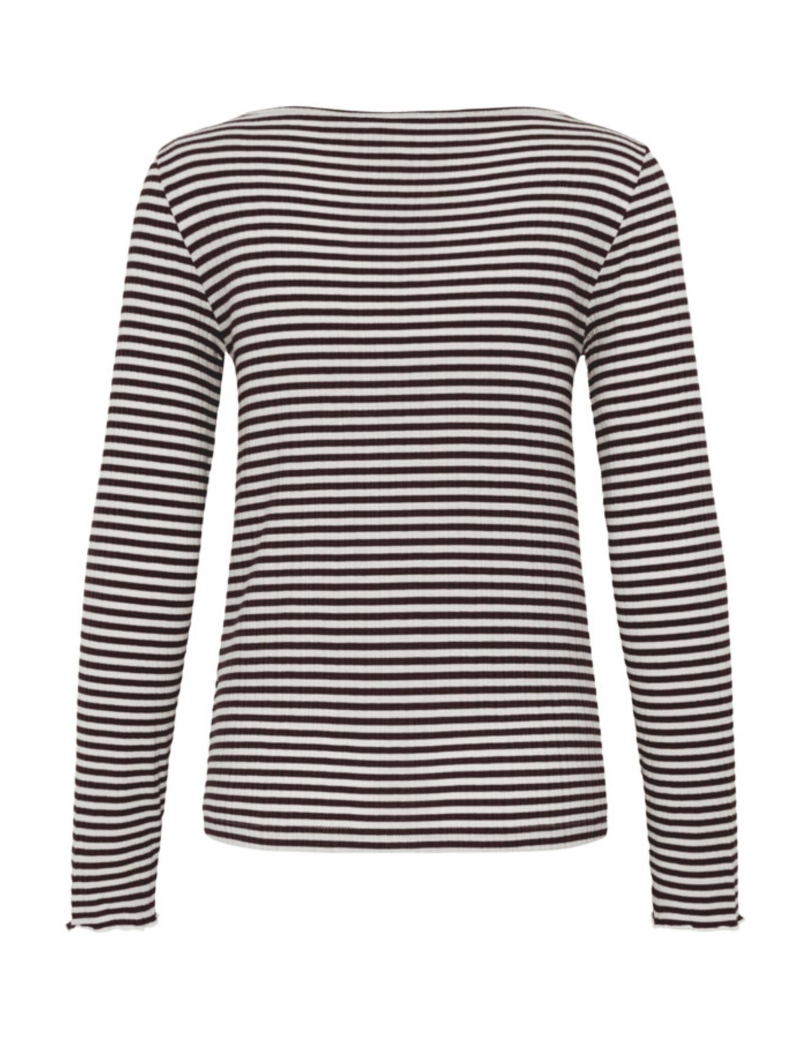 ICHI ICHI  - Cella Long Sleeve Striped Shirt (Chocolate)