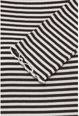 ICHI ICHI  - Cella Long Sleeve Striped Shirt (Chocolate)