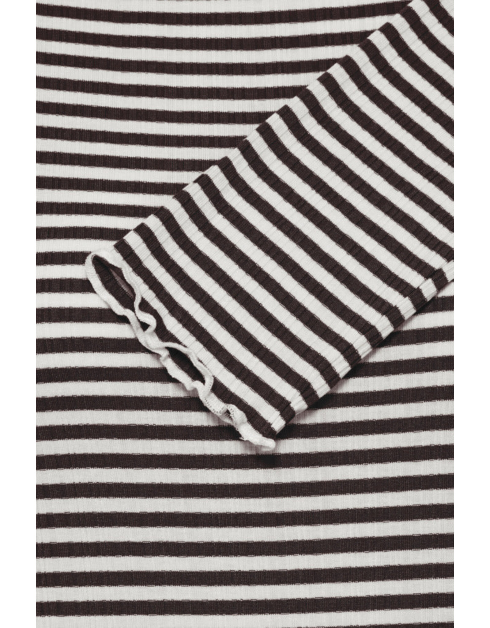 ICHI ICHI  - Cella Long Sleeve Striped Shirt (Chocolate)