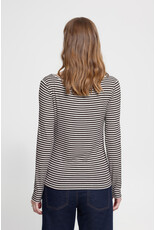ICHI ICHI  - Cella Long Sleeve Striped Shirt (Chocolate)