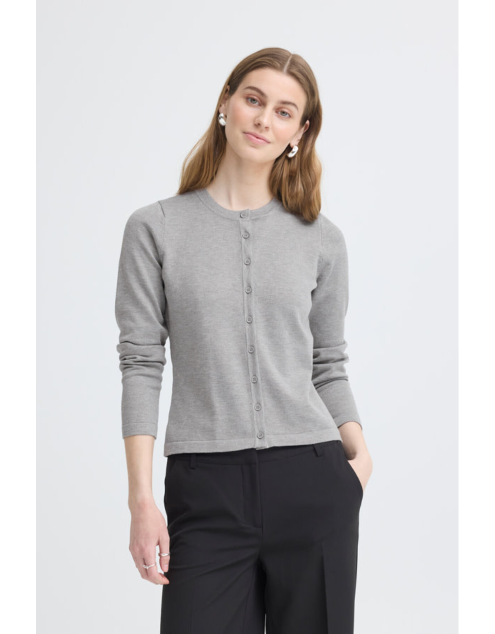 ICHI ICHI - Luls Cardigan (Light Grey Melange)