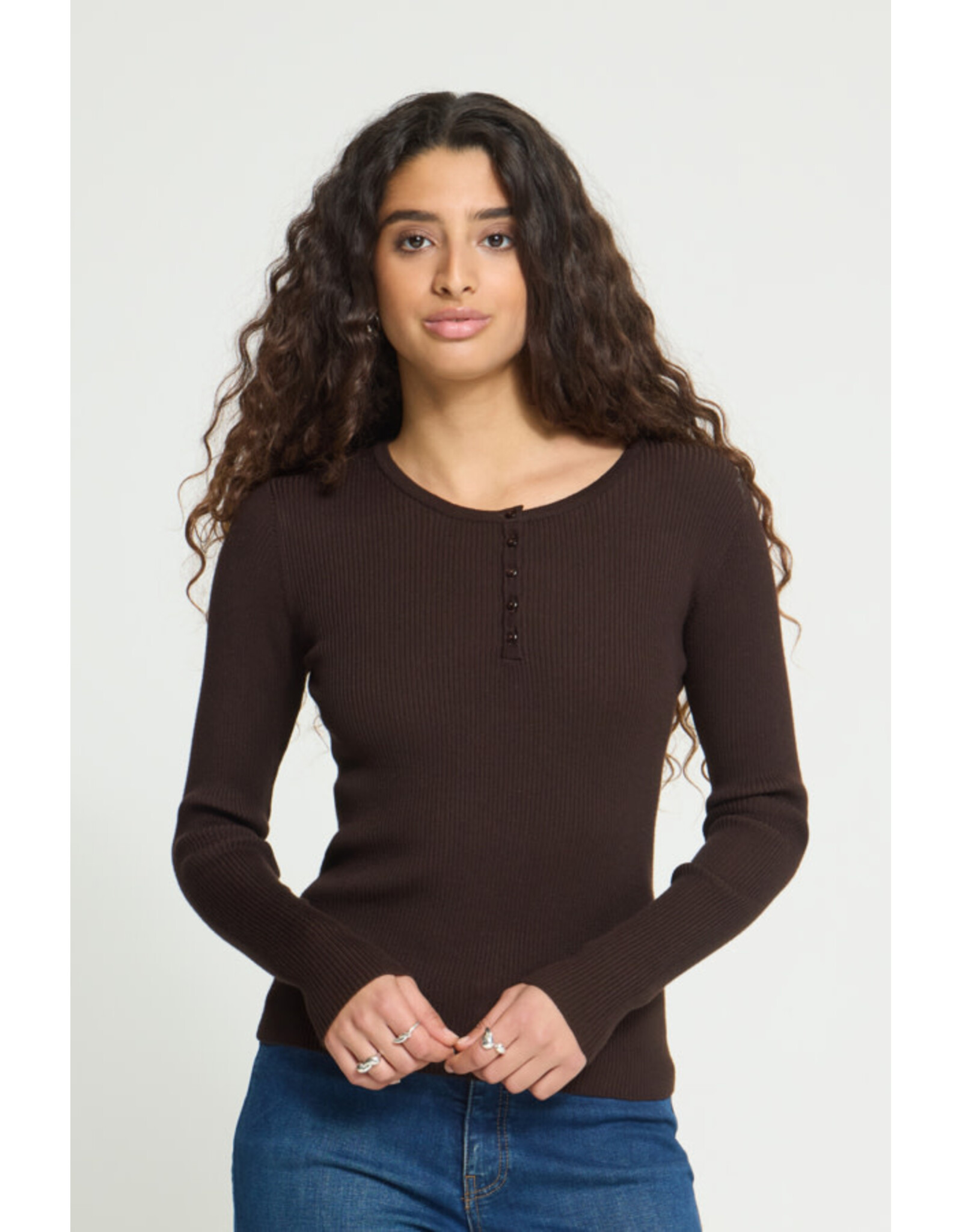 ICHI ICHI - Luls Ribbed Pullover (Chocolate Torte)