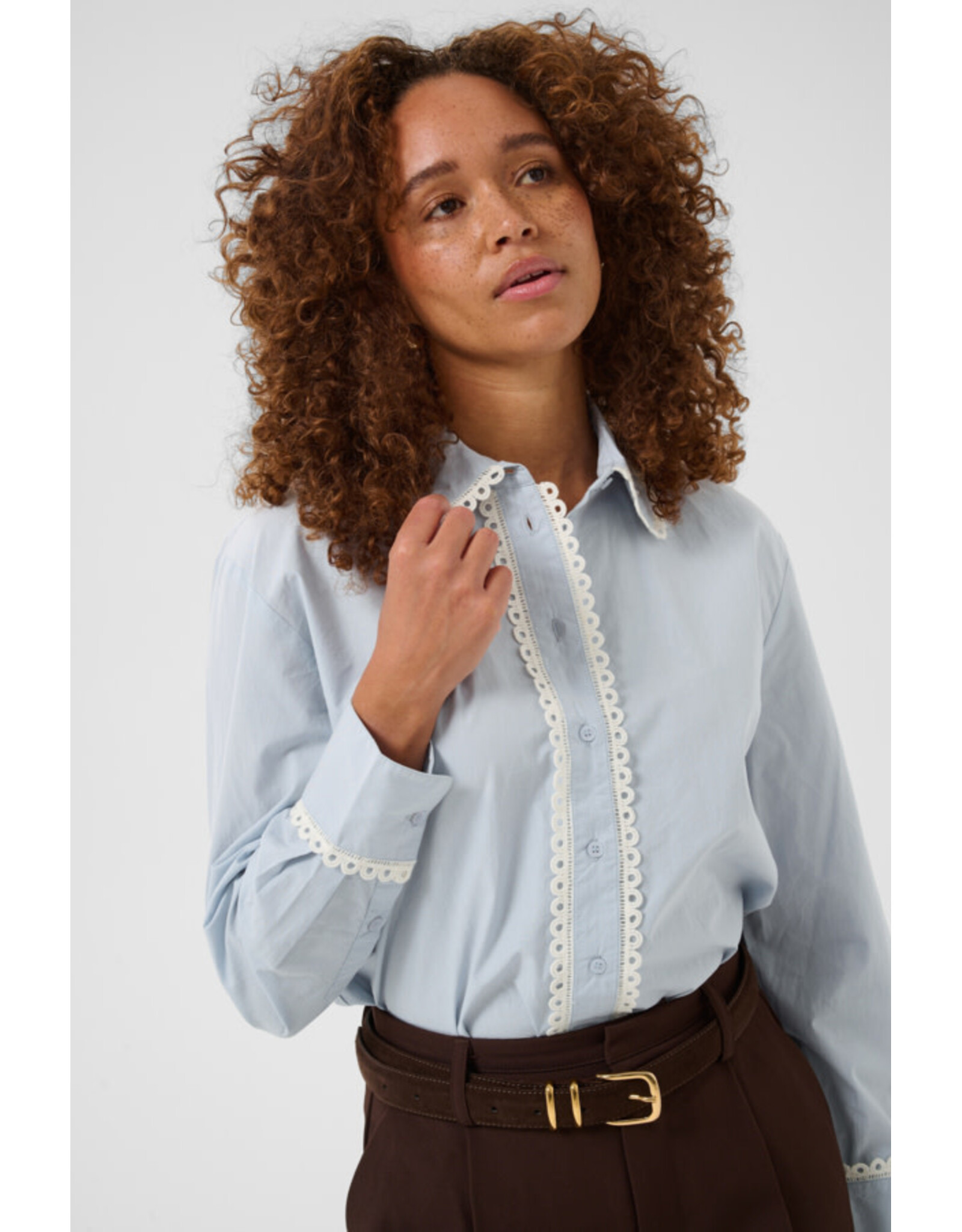 Kaffe Kaffe - Ketty Button Up Blouse (Blue Fog)
