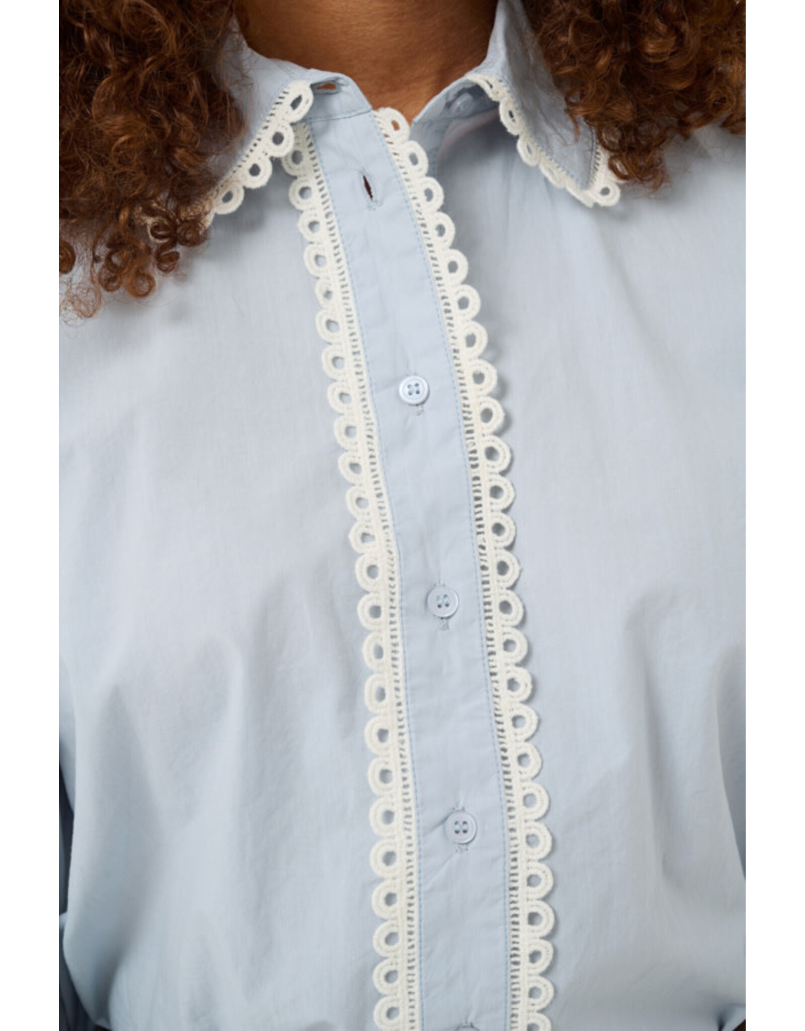 Kaffe Kaffe - Ketty Button Up Blouse (Blue Fog)