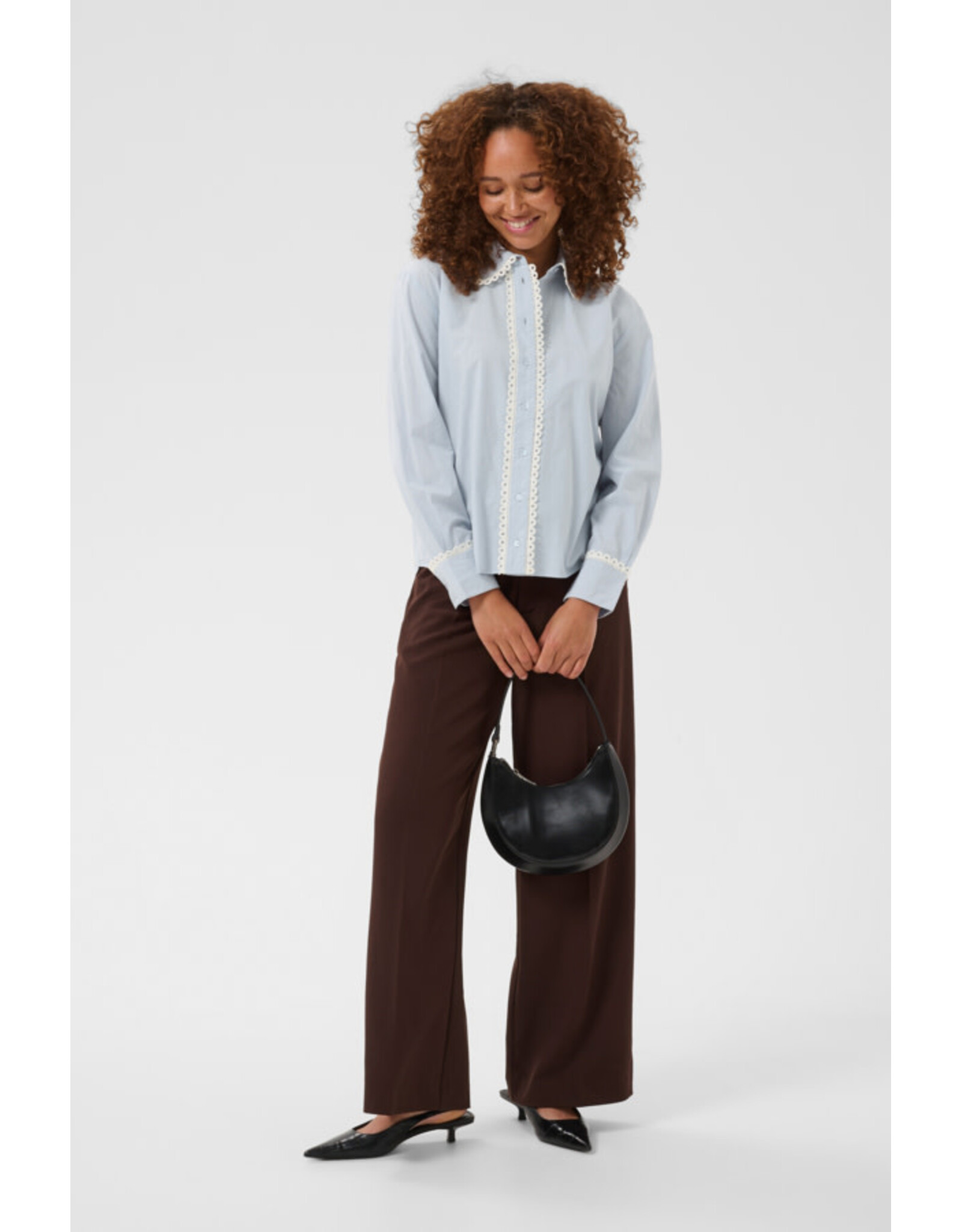 Kaffe Kaffe - Ketty Button Up Blouse (Blue Fog)