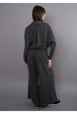 RD Style RD Style - Caressa Striped Soft Knit Wide Leg Pant (Charcoal)