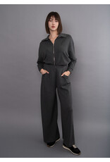 RD Style RD Style - Caressa Striped Soft Knit Wide Leg Pant (Charcoal)