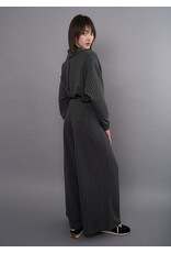 RD Style RD Style - Caressa Striped Soft Knit Wide Leg Pant (Charcoal)