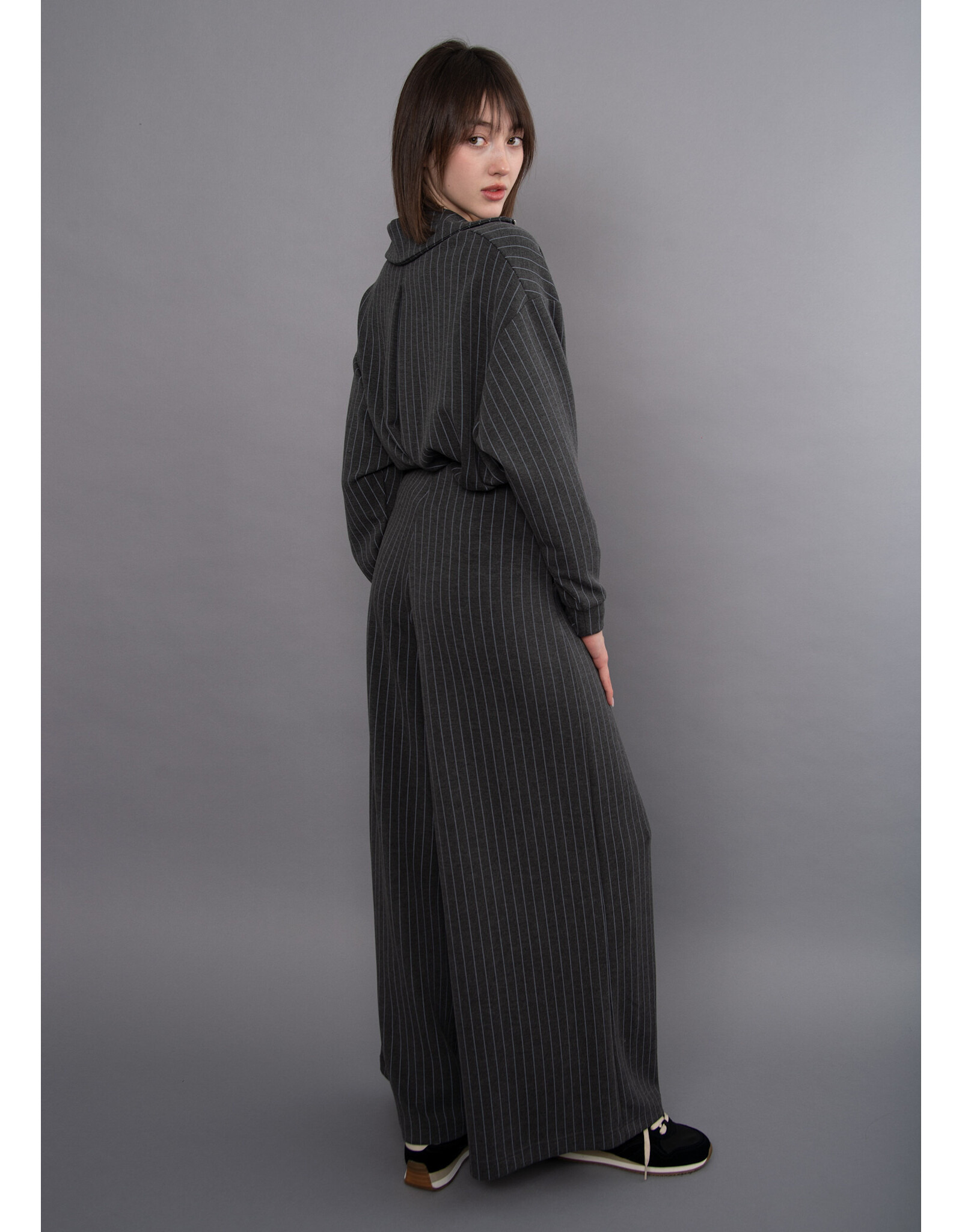 RD Style RD Style - Caressa Striped Soft Knit Wide Leg Pant (Charcoal)