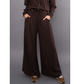 RD Style RD Style - Caressa Striped Soft Knit Wide Leg Pant (Brown)