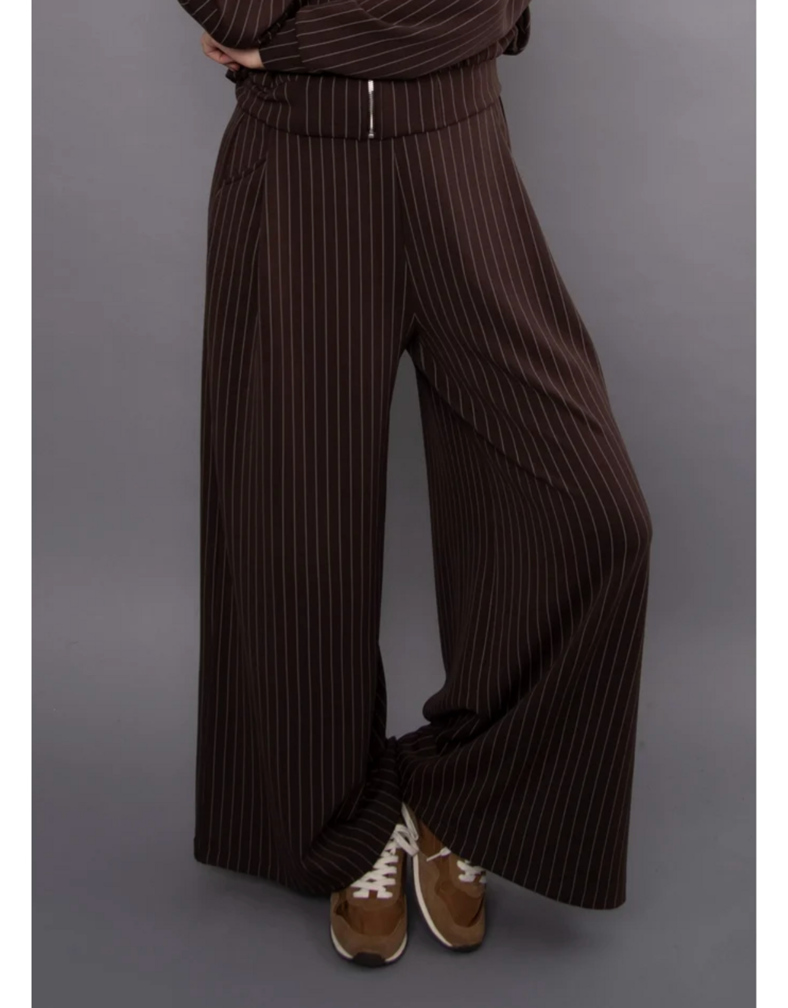 RD Style RD Style - Caressa Striped Soft Knit Wide Leg Pant (Brown)