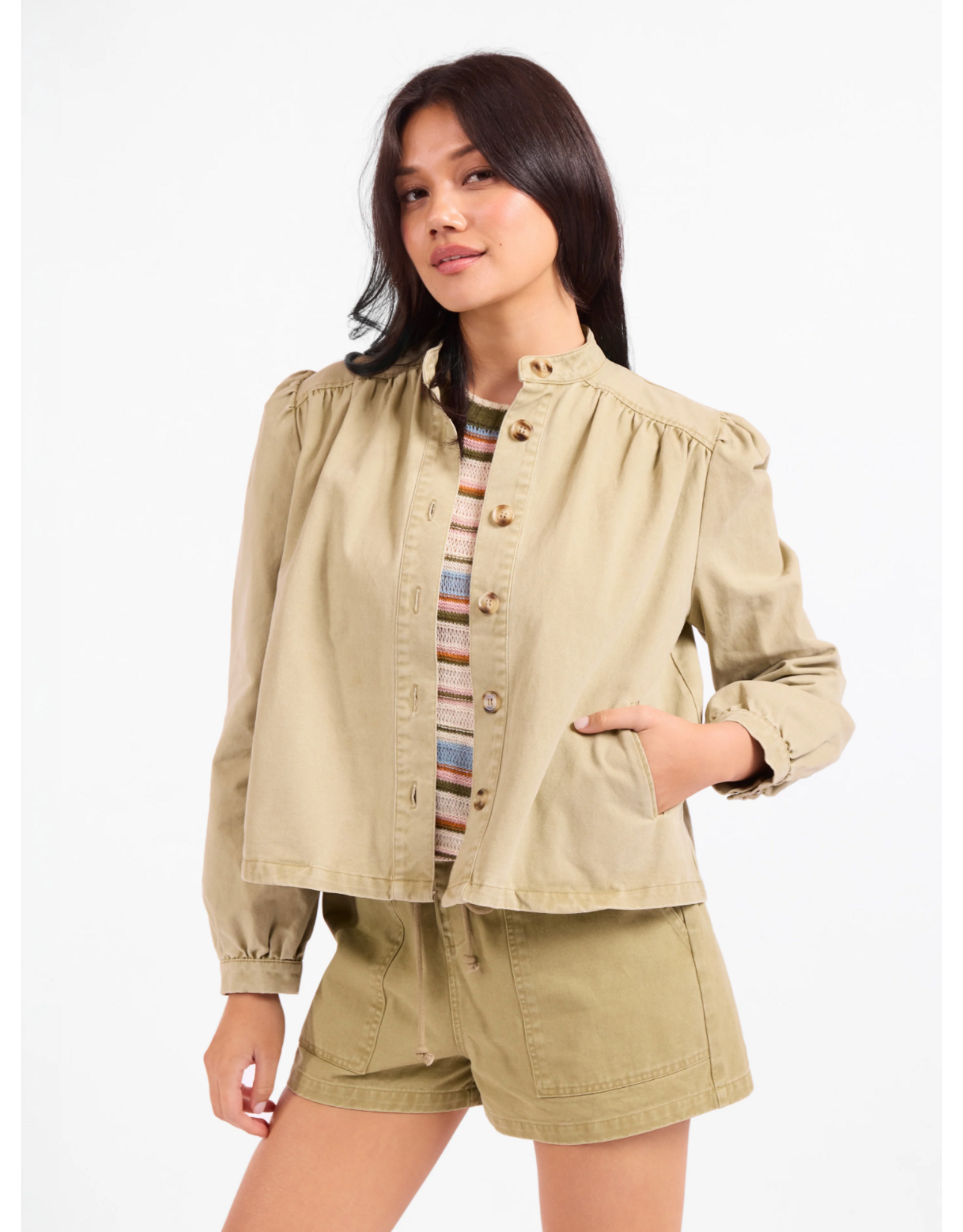 Sadie & Sage Sadie & Sage - Wildhearted Buttoned Jacket (Olive Green)
